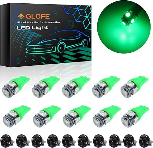 GLOFE T10 194 168 Dash Instrumento Verde Bombillas LED Brillante Panel Medidor Cluster Dashboard Bombillas LED 10 unidsSet GLOFE T10 194 168 Dash Instrumento Verde Bombillas LED Brillante Panel Medidor Cluster Dashboard Bombillas LED 10 unidsSet