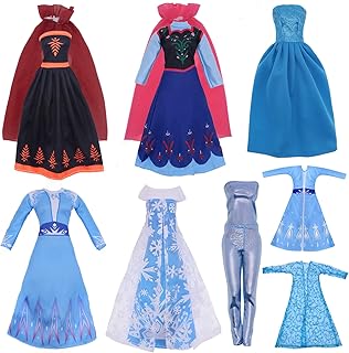 11.5 inch Doll Clothes - Toys for Girls, Snow Dress for Queen and Princess for 11.5 inch Doll Clothes - Doll 6 Set Classic Dresses - Doll Party Gown Girls Gift