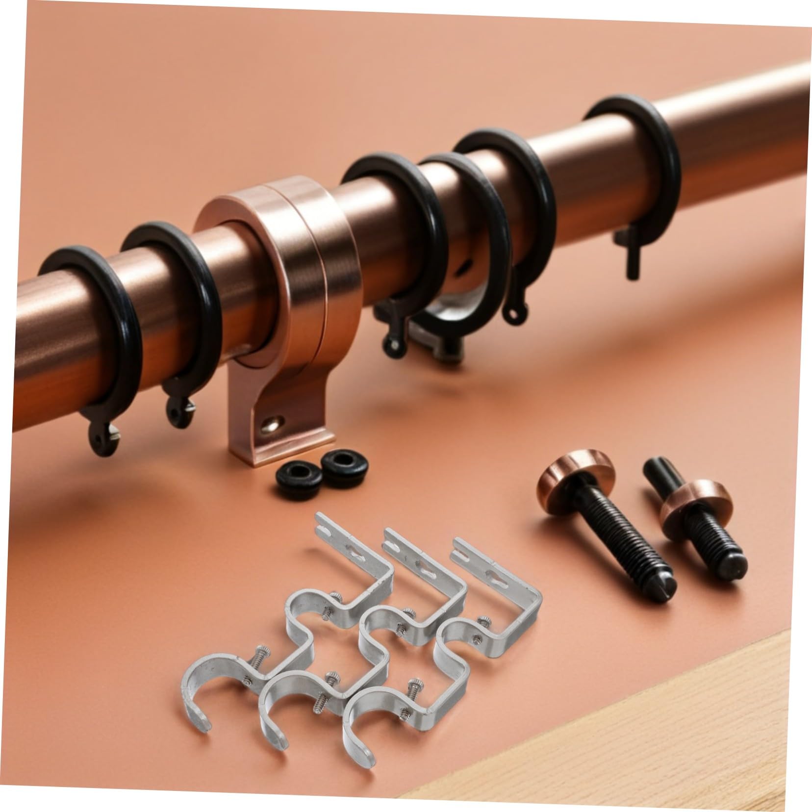 Cabilock 6pièces Supports de Tringle à Rideaux Réglables pour Fixation Murale Lot de Supports Centraux Métal pour Tringles Rideaux