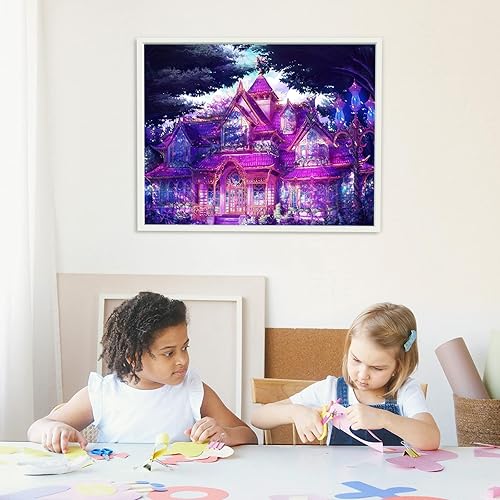 Miniatura 2 de CAYUDEN Pintura por números para niños, 16 x 20 pulgadas, pinturas acrílicas de castillo por números para niños principiantes, kit de pintura de