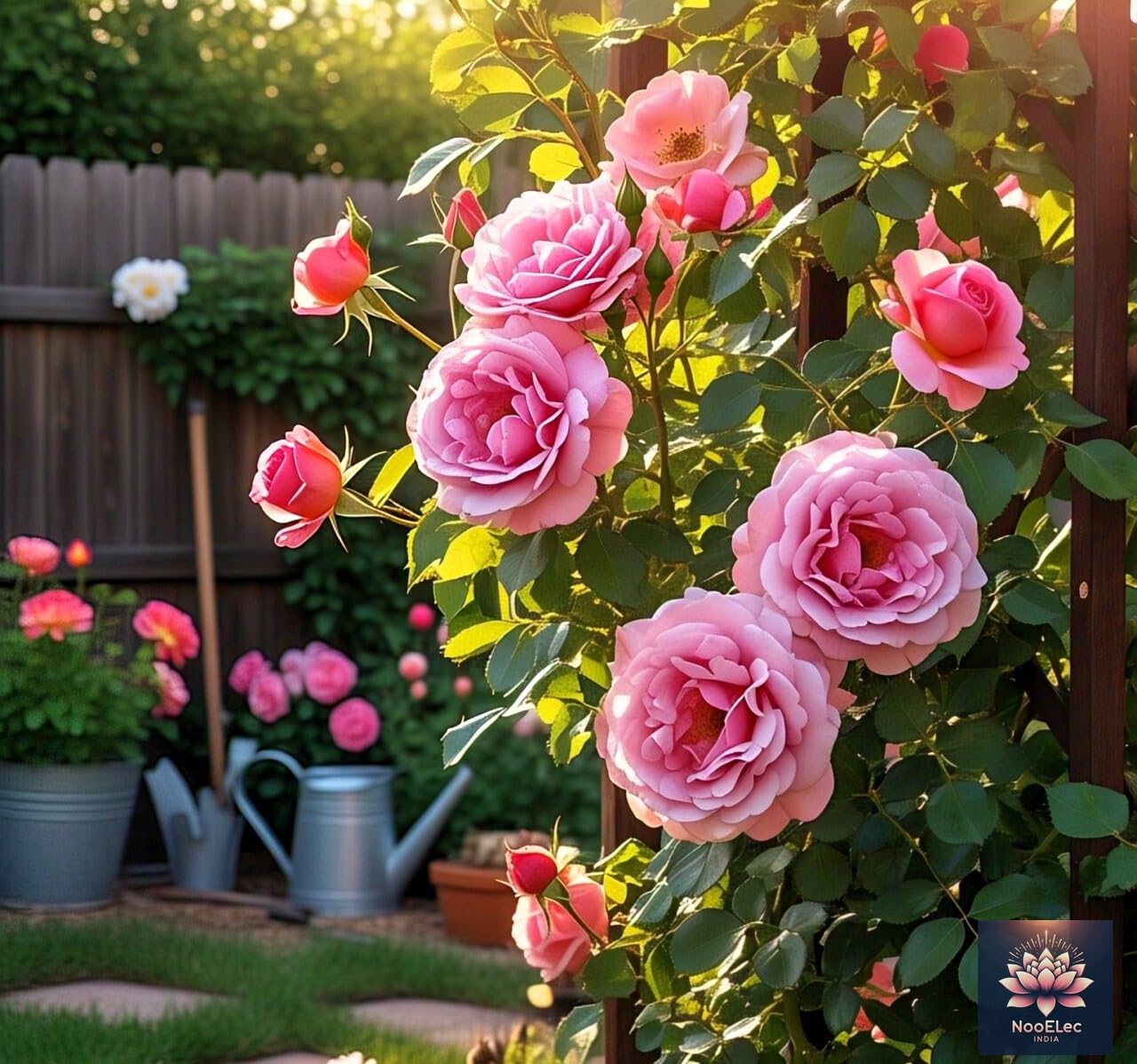 NooElec Seeds India Climbing Rose Flower Seeds, 60 Seeds Pack - Hybrid, Year-Round Blooms, Minimal Care (PINK) - Image 4 thumbnail
