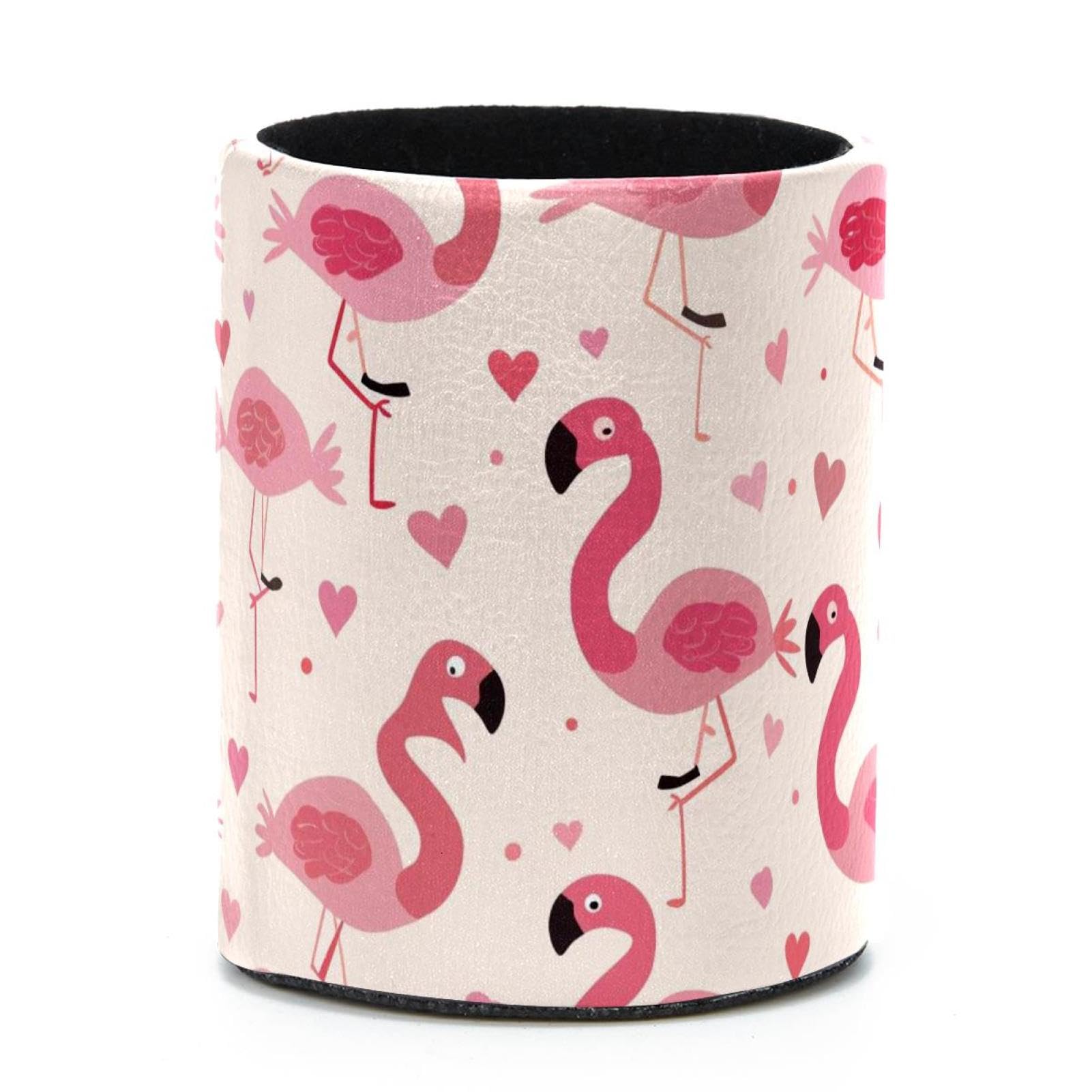 VAPOKF Round Pencil Holders for Desk, Flamingo Pen Holders Pen Pot Makeup Brushes Storage Desktop Stationery Supplies Organiser for Home Office