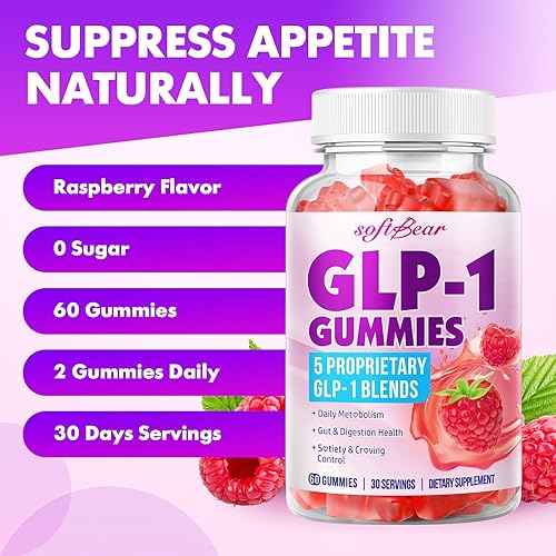 Miniatura 7 de softbear Gomitas probióticas GLP-1, suplemento GLP 1 con berberina Akkermansia probiótico para intestino, digestión y apoyo inmunológico, veganassin