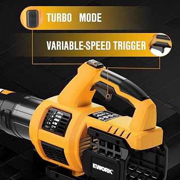 EWORK 21V Cordless Leaf Blower and Hedge Trimmer Combo with 2 x 3.0Ah Batteries, Fast Charger, 550CFM Electric Leaf Blowers for Lawn Care, 2-in-1 Small Electric Shrub/Bush Trimmer & Grass Shears