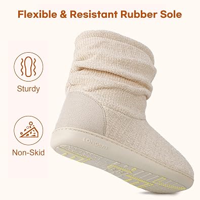 LongBay Women Slipper Boots Warm Memory Foam Indoor Outdoor House Shoe Gift