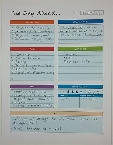 Miniatura 3 de LillieKay planificadores diarios y semanales bloc para arrancar 85 x 11 pulgadas registro de menú de comidas registro de metas lista de las compras