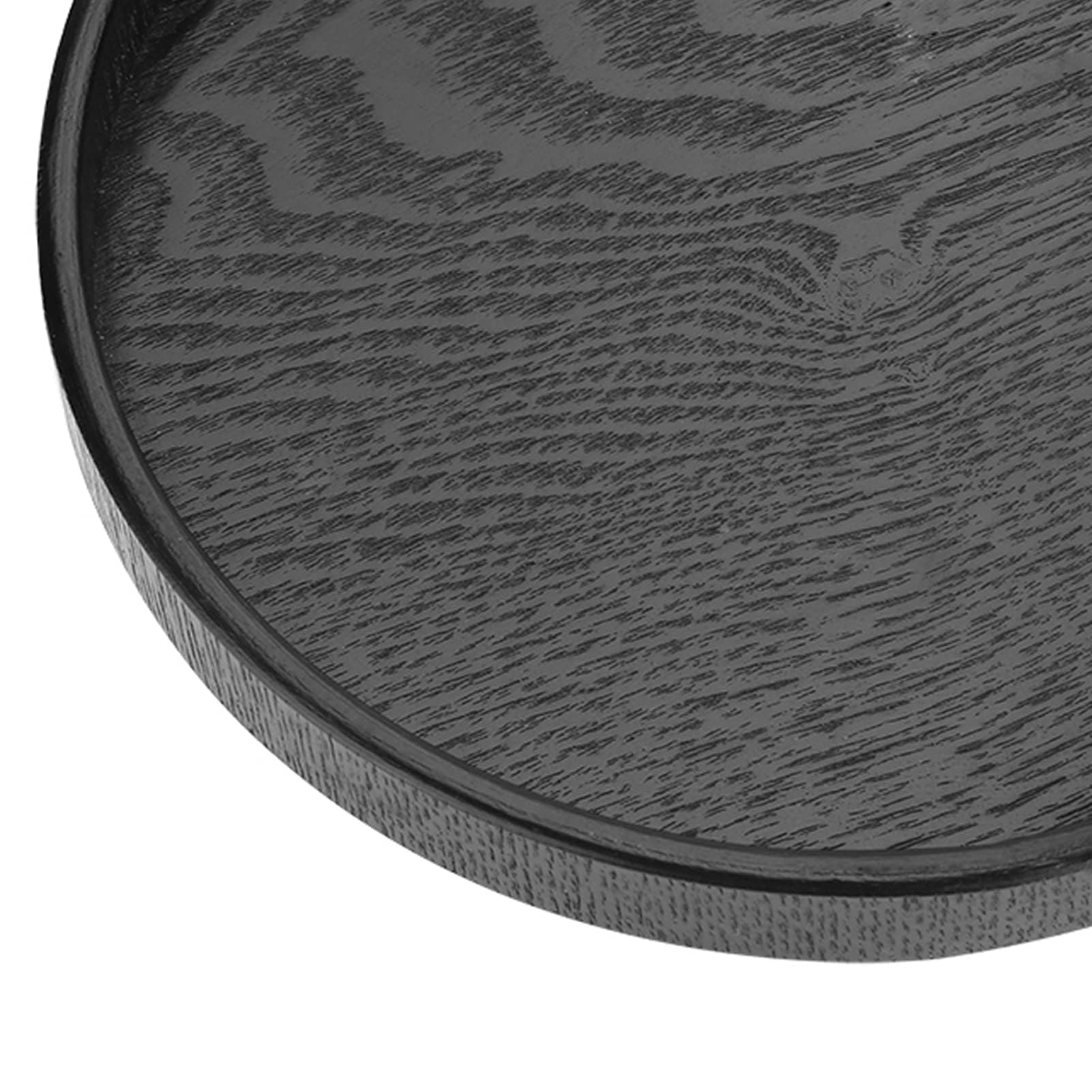 Bandeja redonda de madera para servir té negro, bandeja de aperitivos para oficina, cocina, restaurante, plato decorativo de presentación de alimentos de 30 cm