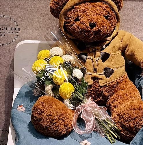 Miniatura 3 de ALL SPECIAL Bolsas de embalaje de flores de rosas individuales y cinta, bolsas de ramo negro para el día de San Valentín, manga de ramo de celofán,