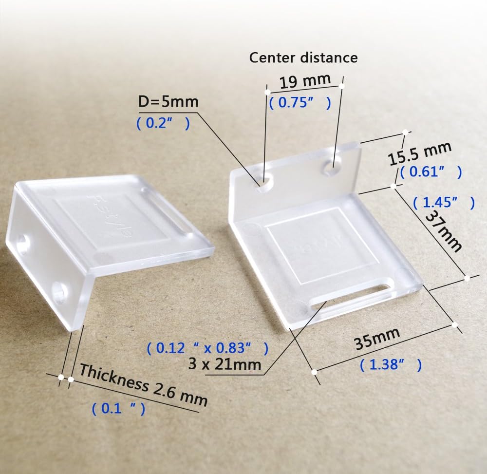 Transparent Corner Brace Connection,Clear Plastic Corner Connector Bracket with Transparent Screw Nut,9 Pack