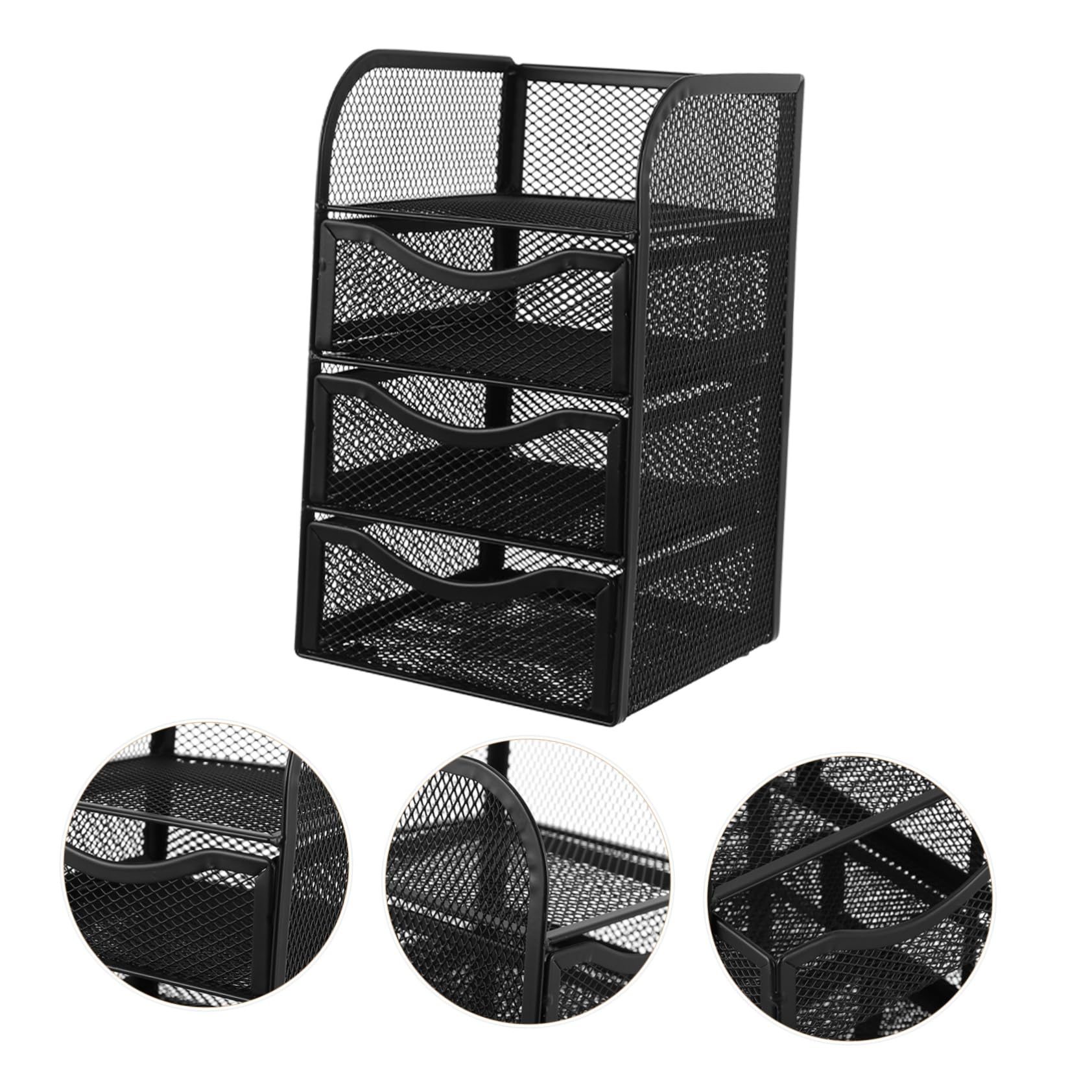 VILLCASE Caja Estante de Almacenamiento organizadores de Escritorio envases de Maquillaje Estuche de papelería Multicapa contenedor de Almacenamiento de Oficina Malla cajonera