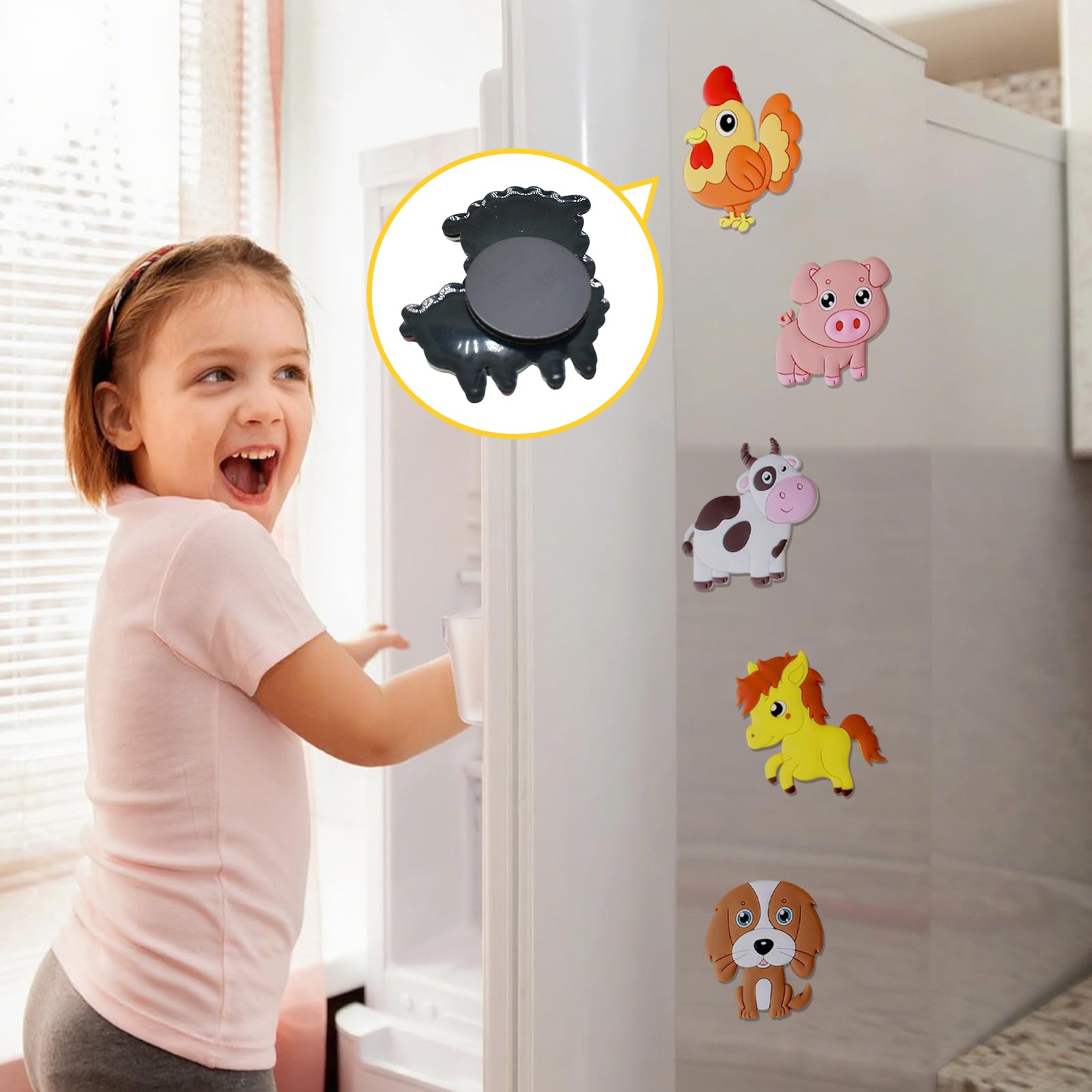 12 Pcs Fridge Magnets for Kids Cute Farm Animals Fridge Magnet for Toddlers Montessori Educational Animal Magnets - Image 4