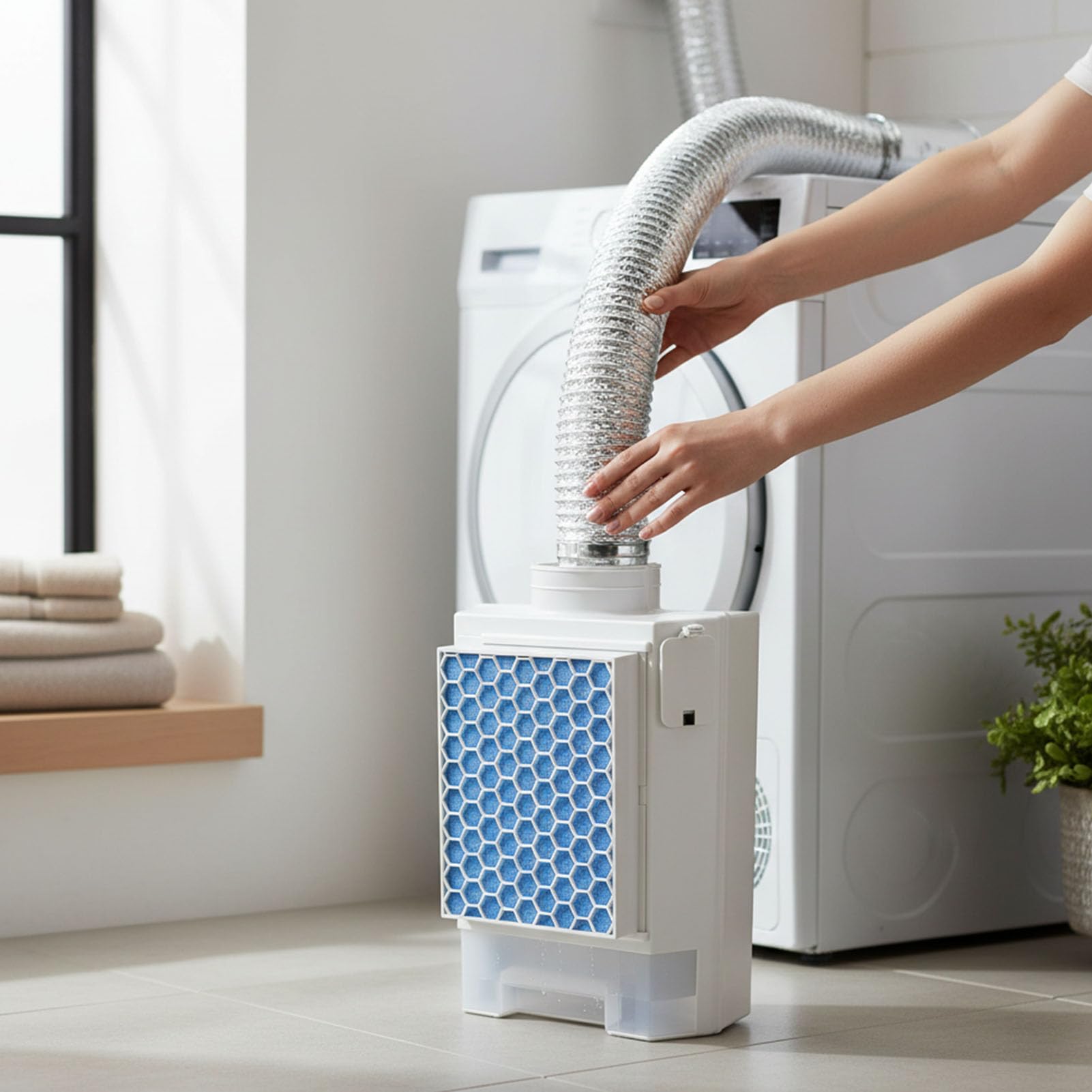 Generic Conjunto de Ventilación para Secadora Doméstica Protección Eficiente de Componentes de Filtro de Poliéster para Lavandería Más Limpia 4 Pulgadas para Secadora Eléctrica Escape de Aire Uso en