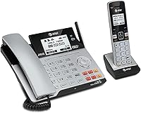 Vista 16 de Teléfono AT&T DECT 6.0 con identificador de llamadas y llamada en espera, Plateado/Negro
