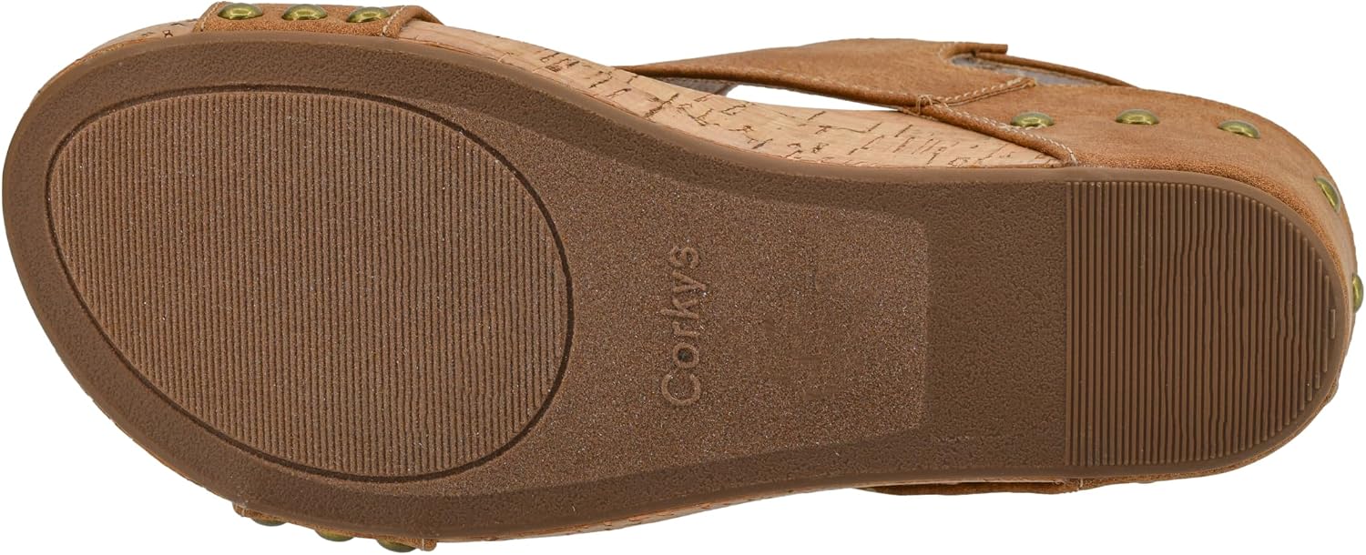 Corkys Footwear Womens Carley Wedges, Featuring Corkys EVA Foam Cushioned Insoles, A 2.5 Inch Heel, Lightweight For All Day Wear, And Hook And Loop Closure