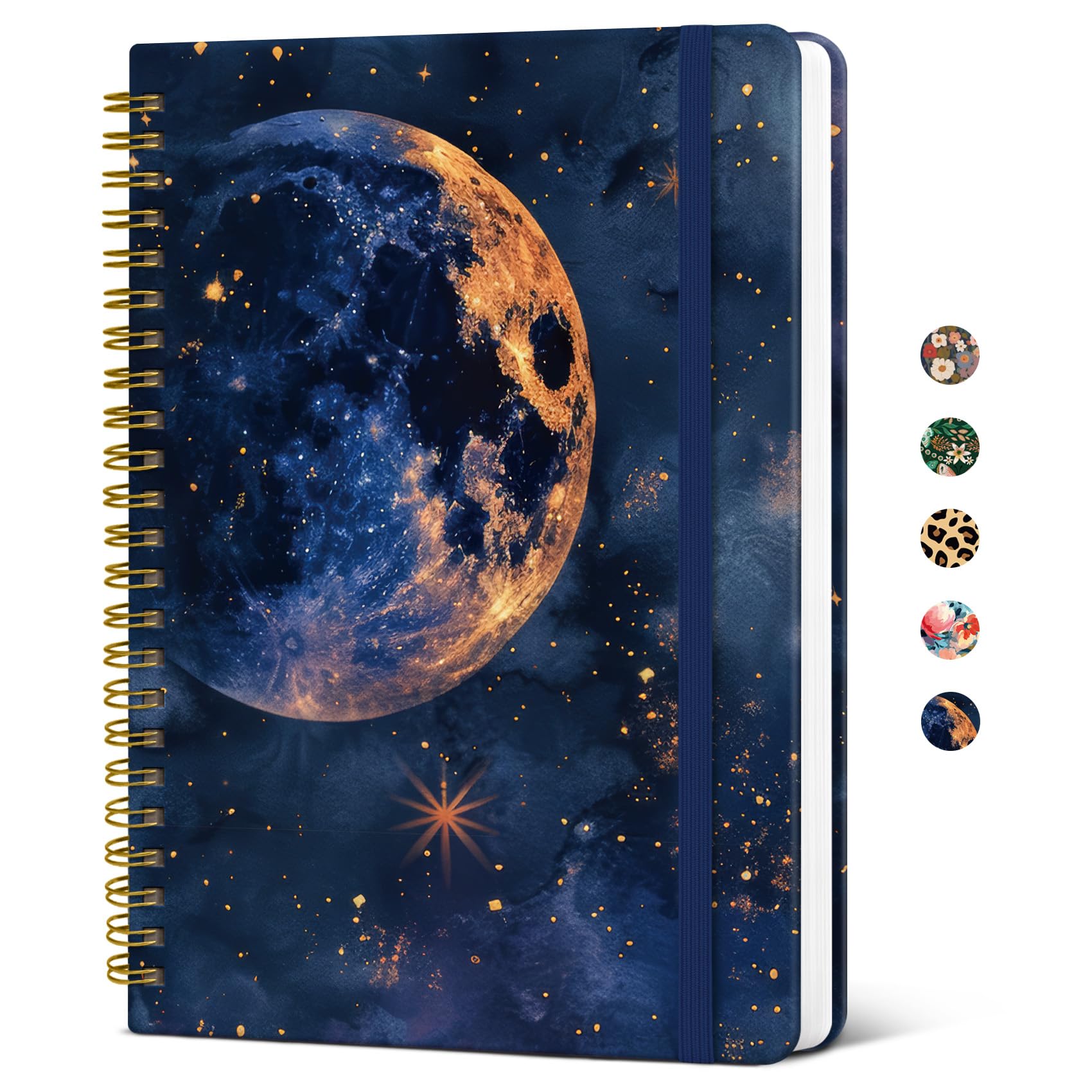 Journal à spirale ligné anti-cornes avec couverture rigide A5 pour sécuriser vos notes