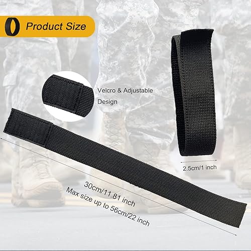 Miniatura 2 de Correas negras elásticas militares para botas vaqueras, correas tácticas ajustables militares para caza, jardinería, senderismo, ciclismo, pesca,