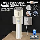 Pick Ur Needs 85W Rechargeable Emergency LED Search Torch with Flood Light | 3600mAh Battery | 6 Lighting Modes | 60W Front & 20W Side | 6H Backup (Cream) gallery image