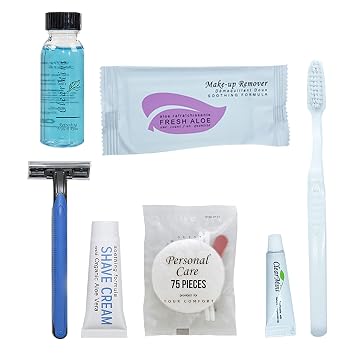 Amazon.com: Artículos de aseo de tamaño de viaje de cuidado personal |  1-Shoppe Todo en Kit de Amenidades de Hotel a granel | Juego de afeitado de  viaje, cepillo de dientes y