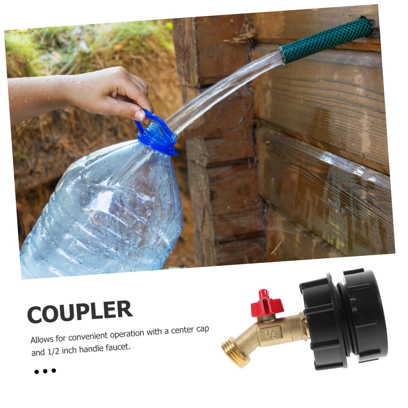 ibasenice 5 Piezas Accesorios De Conector De Cubo Adaptador De Agua del Tanque De Asas IBC Ajuste De Barriles De Tonelada Adaptador IBC y Grifo De Jardín IBC a 1/2 Grifo Abs