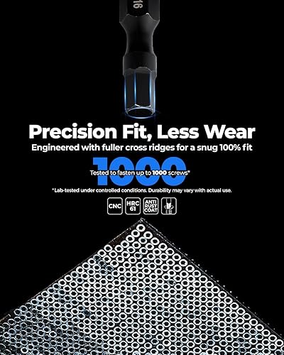 Vista 25 de Toolant - Juego de 20 brocas Allen de cabeza hexagonal de impacto, vástago hexagonal de 1/4 de pulgada, de acero S2, mecanizadas CNC con magnetismo