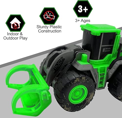 Vista 3 de Boersma Construction Excavator Toys for 3 Year Old Boys, Toddler Car Toy Trucks, Kids Construction Vehicle Toys, Bulldozers Cranes Excavators