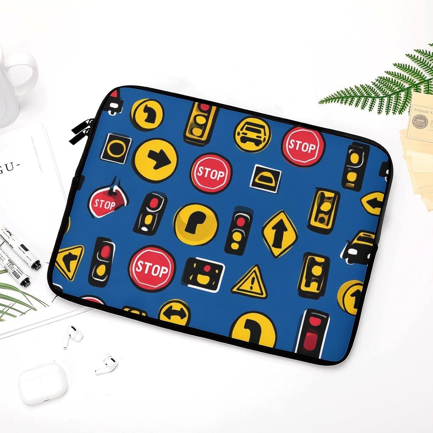Cartoon Traffic Signs Laptop Case Sleeve Computer Tablet Bag 10inch image 5