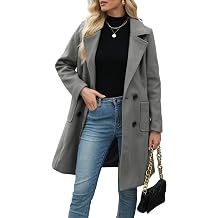 Bankeng Women Winter Wool Blend Camel Mid-Long Coat Notch Double-Breasted Lapel Jacket Outwear