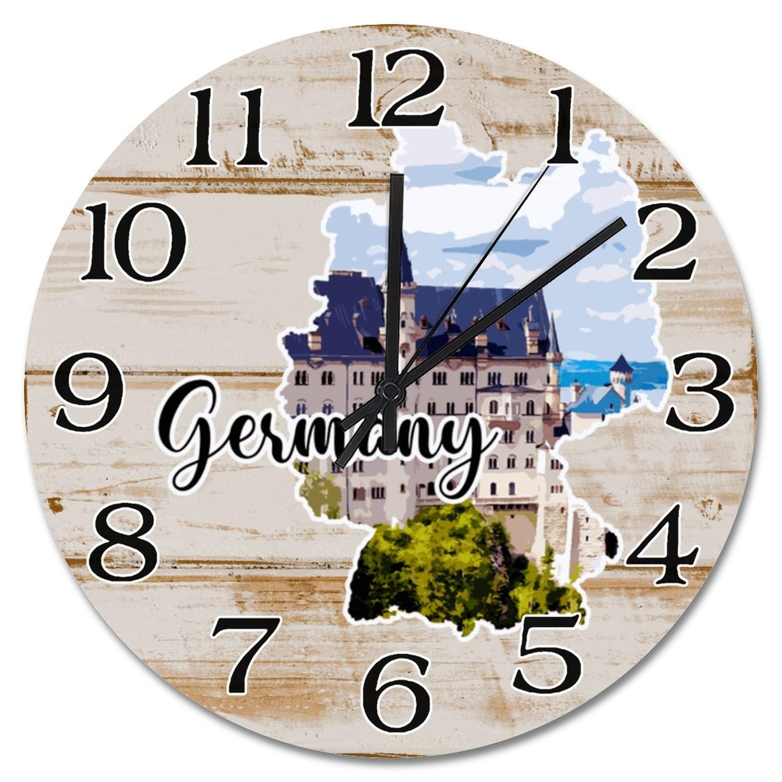 Grande horloge murale Allemagne silencieuse 38 cm vintage à pile