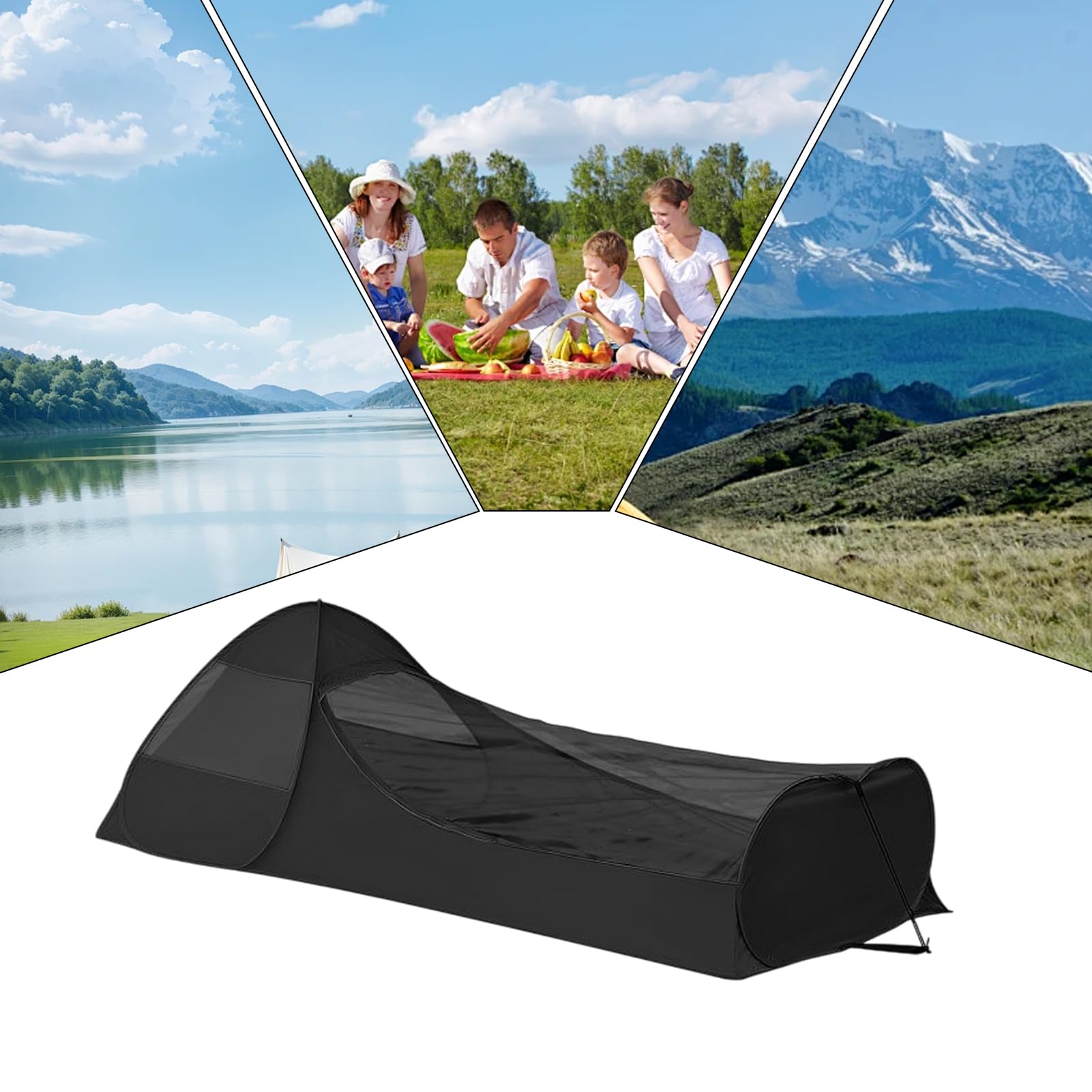 Tienda de campaña con pantalla instantánea – Tienda de campaña | Saco de dormir con doble cierre | Refugio portátil Equipo Camping al aire libre Senderismo Picnic Viajes al aire libre