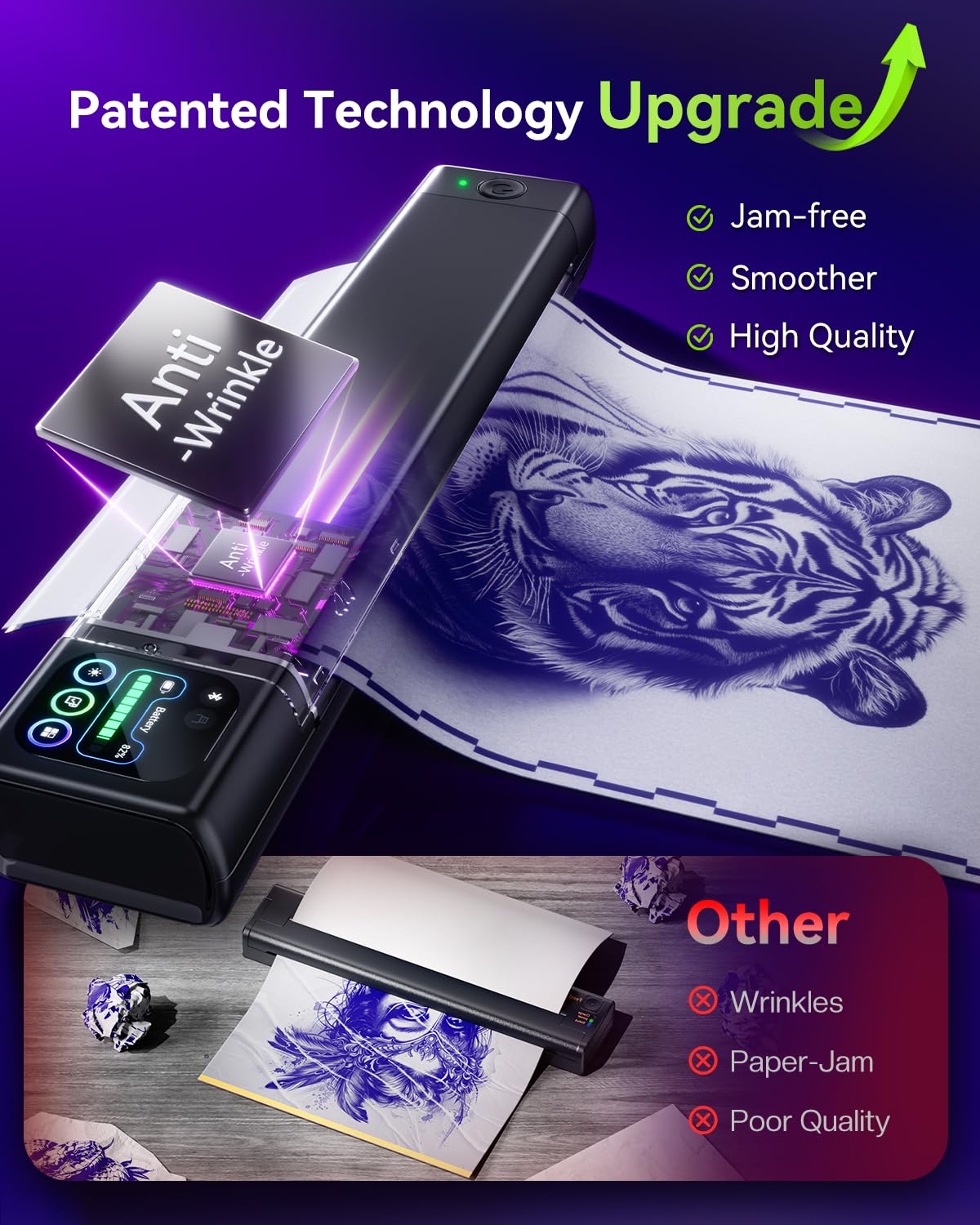 Phomemo M08F Plus Tattoo Drucker mit Premium-Tattoo-Transferpapier (110 pcs)