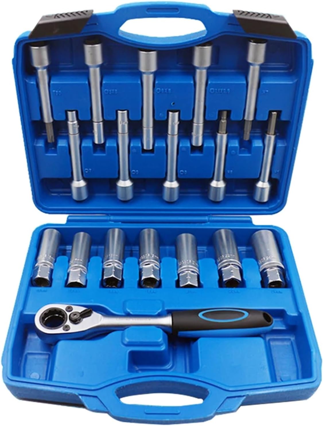 18pcs Steering Hub Suspension Shock Absorber Strut Nut Removal Tool Socket Kit Ratchet Sockets Set TRX-Star T50