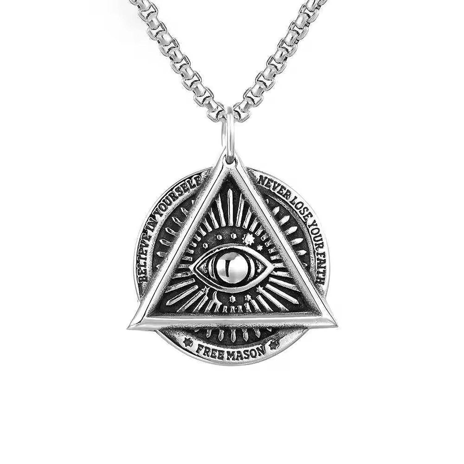 Lila Fashion Jewellery Dark Devil's Eye Men's Pendant Stainless Steel Letter Chain Punk Jewelry Talisman Sign Medallion fo... - Review, Price and Buying Guide