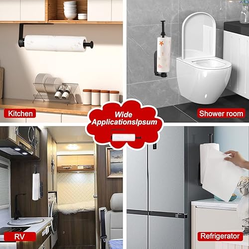 Miniatura 3 de Vitoler Soporte para toallas de papel debajo del gabinete, soporte para toallas de papel operable con una sola mano, soporte de pared con efecto de