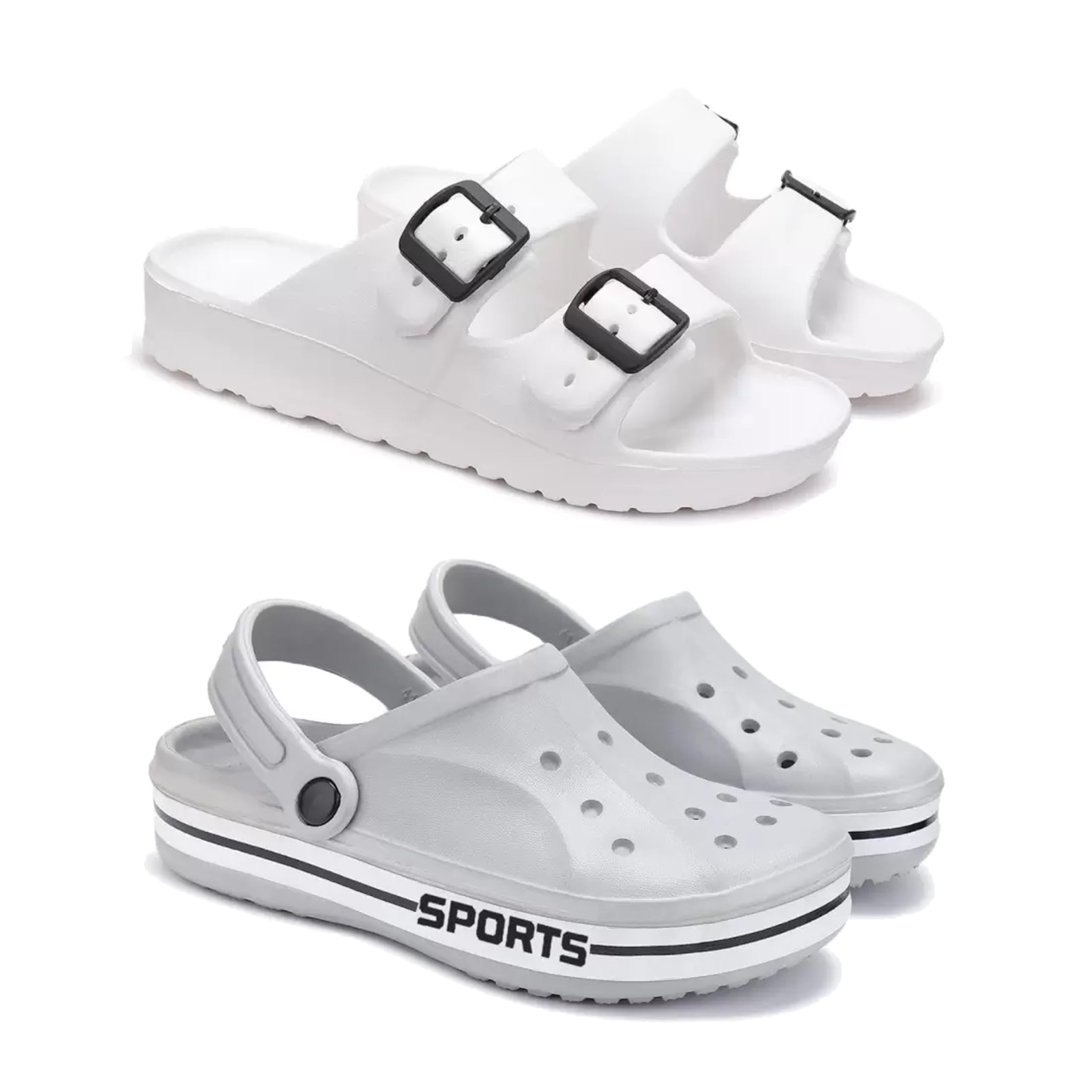WINGSCRAFT Men's Rover Lightweight Comfortable| Slides|Clogs| Sandals with Adjustable Back Strap for Men Multicolor Combo(AB)-3113-3067-image-14