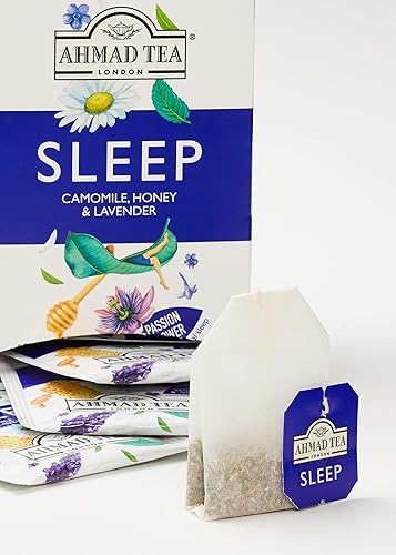 Miniatura 9 de Ahmad Tea Bolsitas de té de hierbas, manzanilla, miel y lavanda 'Sleep' con beneficios naturales, 20 unidades (paquete de 1), descafeinado y sin