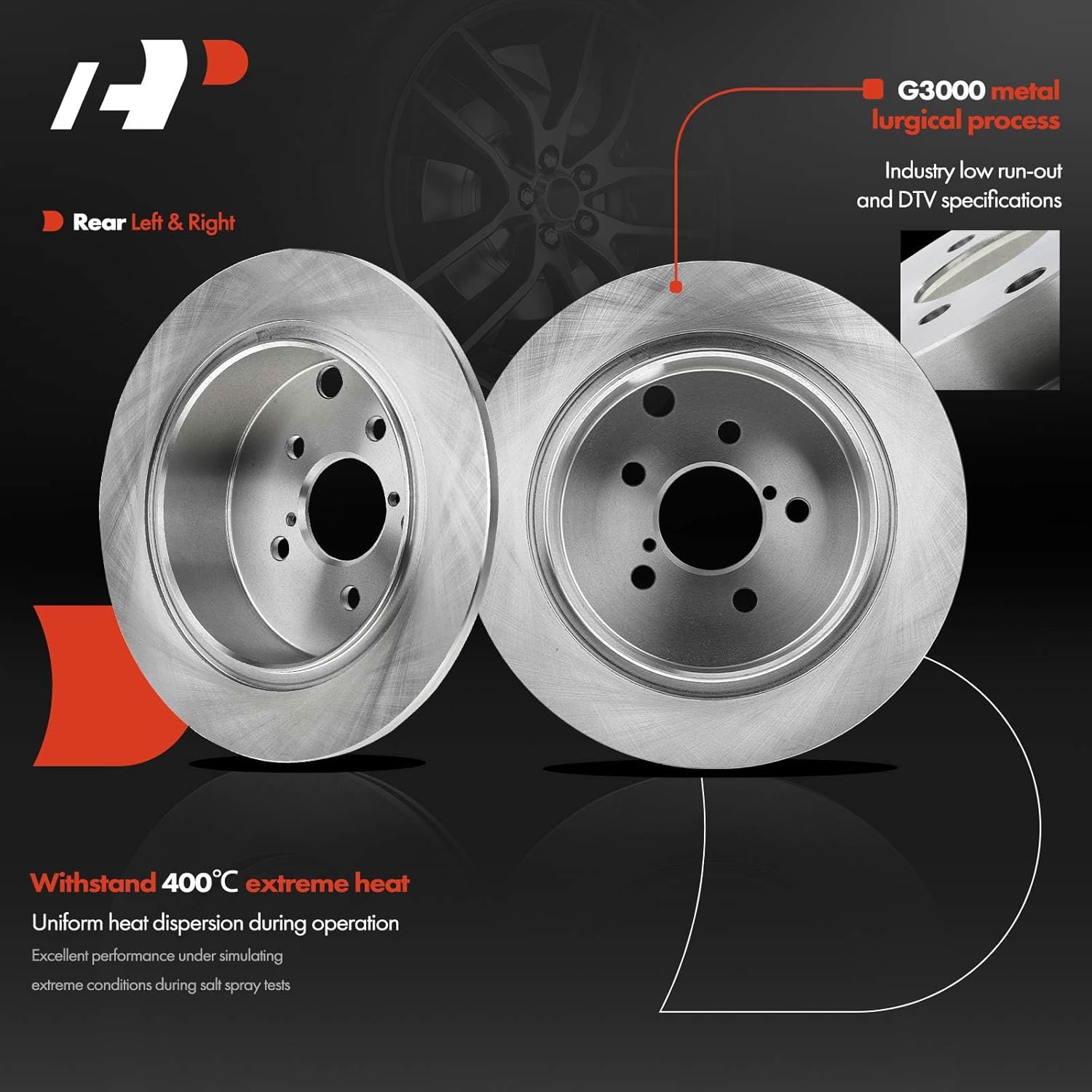 A-Premium 10.78 inch (274 mm) Rear Solid Disc Brake Rotors + Ceramic Pads Kit Compatible with Select Subaru Models - Crosstrek 2016-2020, Forester 2014-2018, Impreza 2012-2020, XV Crosstrek 2013-2015