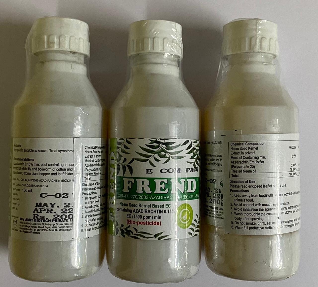 SLEEP WELL Neem Azadirachtin 1500ppm Bio Insecticide Fungicide Growth deterent (100 ml x 2) (B07H7XW4W4) Amazon Price History, Amazon Price Tracker