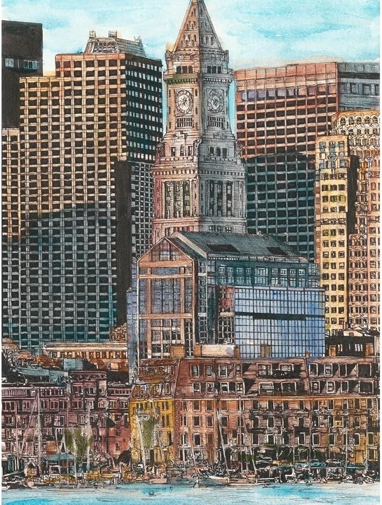 ArtDirect US Cityscape-Boston 36x48 Huge Gallery Wrapped Canvas Museum Art by Wang, Melissa
