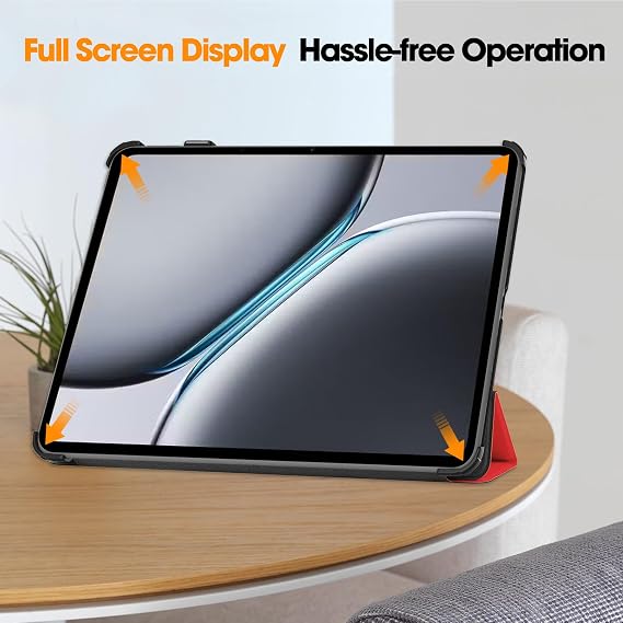 Protective case for OnePlus Pad Pro 12.1 inch/OnePlus Pad 2 released in 2024, ultra-thin and lightweight tri-fold smart protective case with automatic wake/sleep function,Red