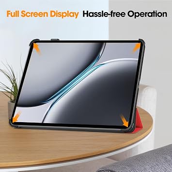 Protective case for OnePlus Pad Pro 12.1 inch/OnePlus Pad 2 released in 2024, ultra-thin and lightweight tri-fold smart protective case with automatic wake/sleep function,Red