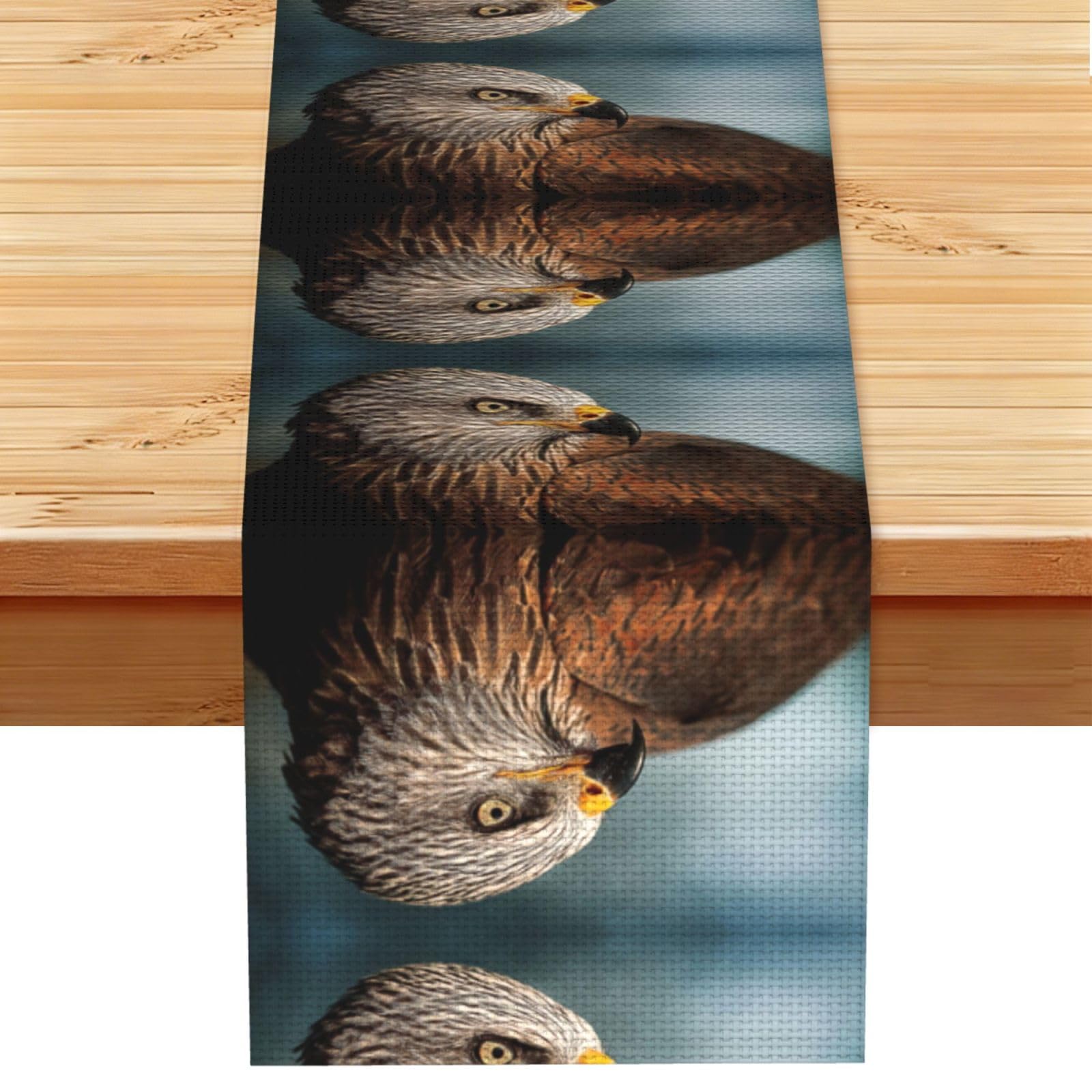 Alert Gray Eagle Printed Table Runner 13 x 72, Wrinkle Resistant Decor for Dining Table Coffee Table Fireplace