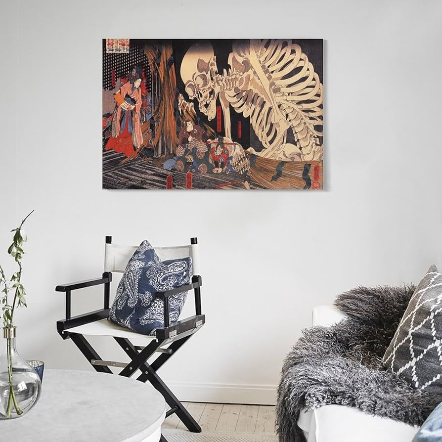 掛け軸　髑髏　ドクロ　箱入り　骨董品　古美術　美術品　レトロ 掛け軸 髑髏 ドクロ 箱入り 骨董品 古美術 美術品 レトロ