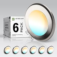 Vista 33 de ASD Paquete de 12 luces LED de disco de 6 pulgadas, 15 W, 3000 K, blanco cálido, 1200 lm CRI90+, lámpara de techo regulable, disco de montaje