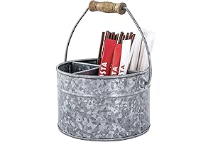 MyGift 6 Inch Rustic Galvanized Drink Mix Packet Organizer