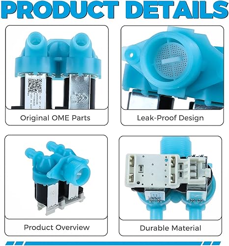 Miniatura 3 de Actualización W11036930 Válvula de entrada de agua para lavadora compatible con Whirlpool Maytag Lavadora Válvula de agua sustituye a W11104751