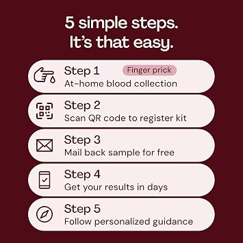 Everlywell At-Home HbA1c Lab Test for Women and Men, Measures Hemoglobin A1c for Accurate Results from CLIA-Certified Labs Within Days, for Ages 18 Plus