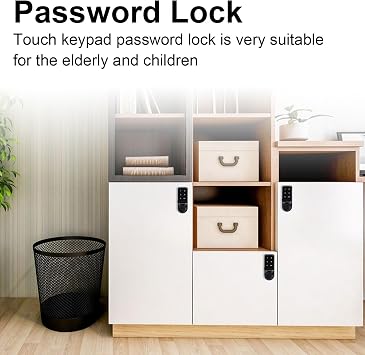 Code Security Lock Touch,VDHU Electronic Cabinet Deadbolt Lock,Digital Keypad Password Keyless Entry Key Access for Doors Coded Locker for Furniture,Hotel, Company, Factory (L30)
