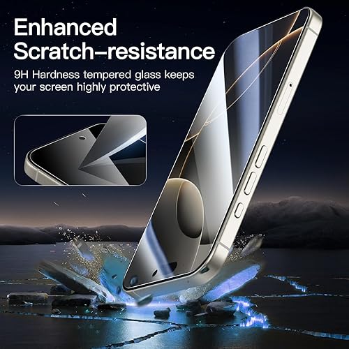 Miniatura 236 de NEW'C - Paquete de 3 protectores de pantalla para iPhone 14, iPhone 13, iPhone 13 Pro (6.1 pulgadas), protección mejorada de vidrio templado