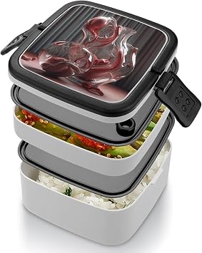 Bento Box Adult Lunch Box Lunchable Food Container with Utensil Modern Style Sculpture Lunchbox Leak-Proof Lunch Containers Double Layer Bento Box for Dining Out Work Picnics Travel