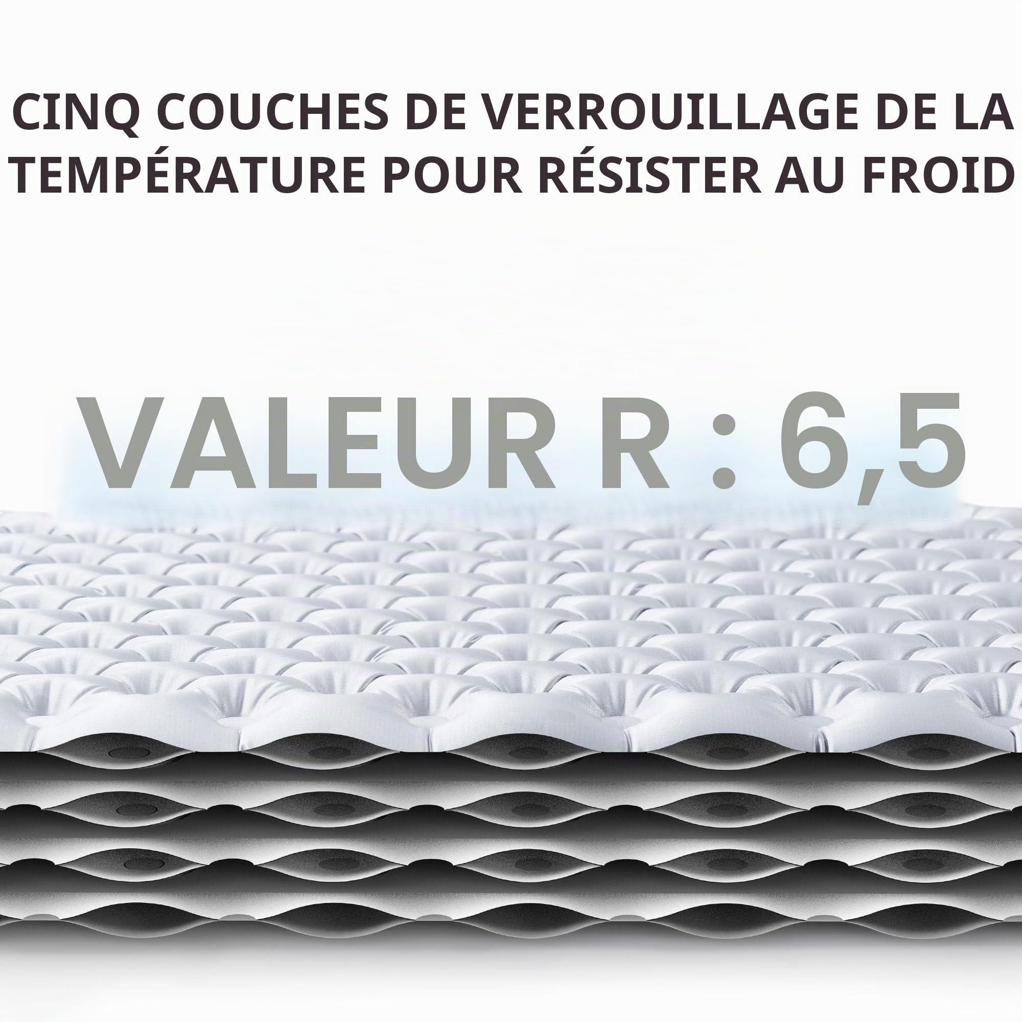 Naturehike Thermal 6,5 R Matelas de Camping résistant au Froid avec parois latérales, 4 Saisons, 10 cm d'épaisseur, Ultra léger, Auto-gonflant, Durable, avec Sac Gonflable